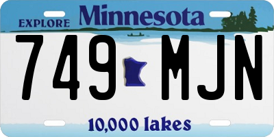MN license plate 749MJN
