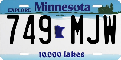 MN license plate 749MJW