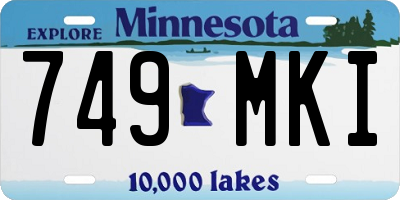 MN license plate 749MKI