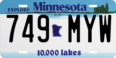 MN license plate 749MYW