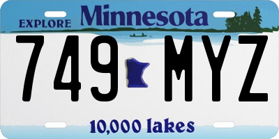 MN license plate 749MYZ