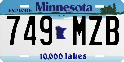 MN license plate 749MZB