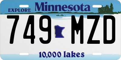 MN license plate 749MZD