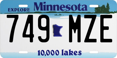 MN license plate 749MZE