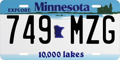 MN license plate 749MZG