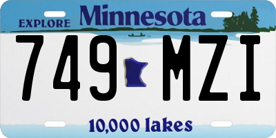 MN license plate 749MZI