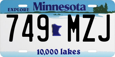 MN license plate 749MZJ