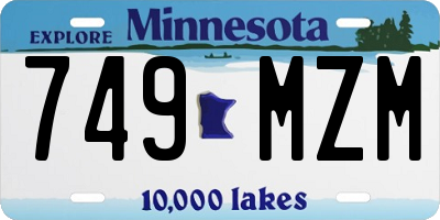 MN license plate 749MZM