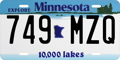 MN license plate 749MZQ