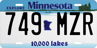 MN license plate 749MZR