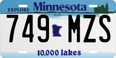 MN license plate 749MZS