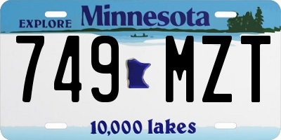 MN license plate 749MZT