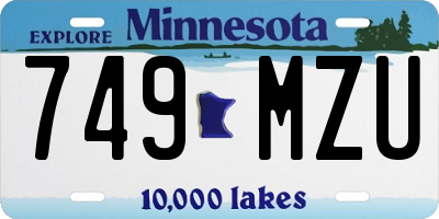MN license plate 749MZU