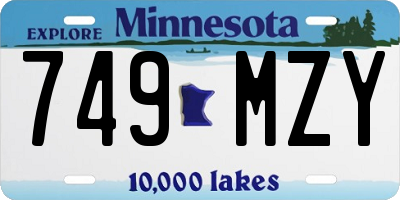 MN license plate 749MZY
