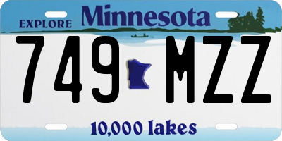 MN license plate 749MZZ