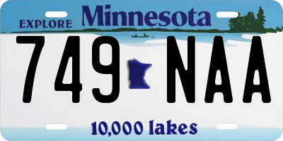 MN license plate 749NAA