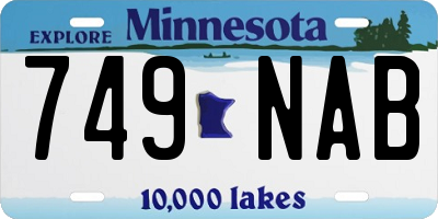 MN license plate 749NAB