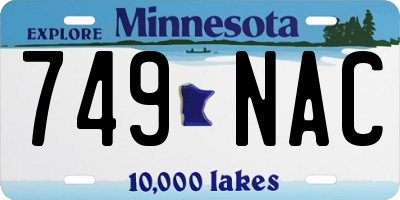 MN license plate 749NAC