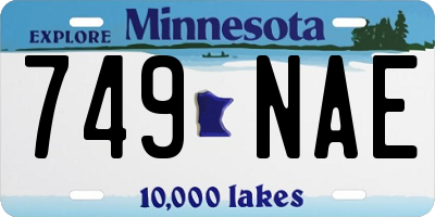 MN license plate 749NAE