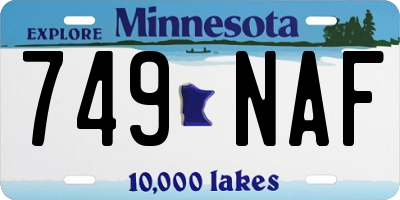 MN license plate 749NAF