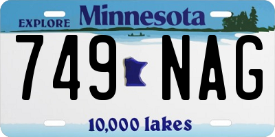 MN license plate 749NAG