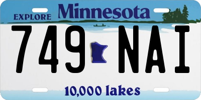 MN license plate 749NAI