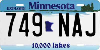 MN license plate 749NAJ