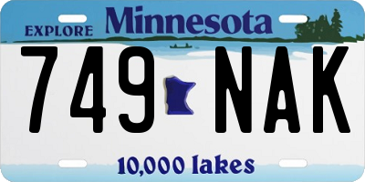 MN license plate 749NAK
