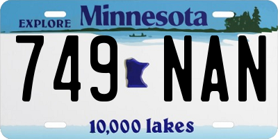 MN license plate 749NAN