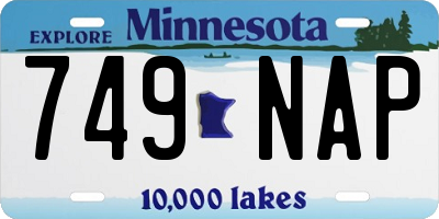 MN license plate 749NAP