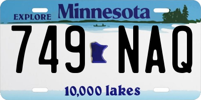 MN license plate 749NAQ