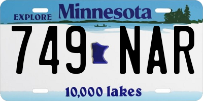 MN license plate 749NAR