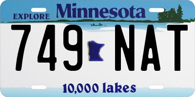 MN license plate 749NAT