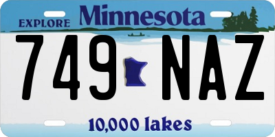 MN license plate 749NAZ