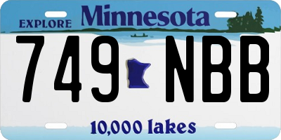 MN license plate 749NBB