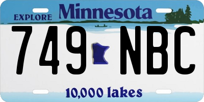 MN license plate 749NBC