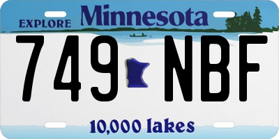 MN license plate 749NBF