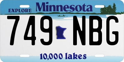 MN license plate 749NBG
