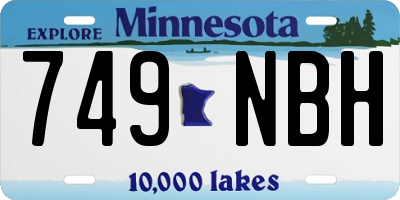 MN license plate 749NBH