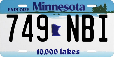 MN license plate 749NBI