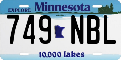 MN license plate 749NBL