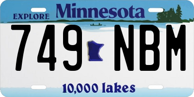 MN license plate 749NBM