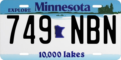 MN license plate 749NBN
