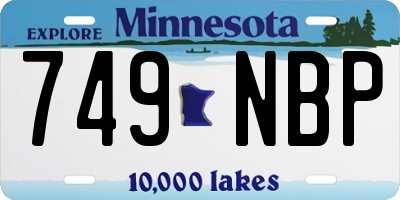 MN license plate 749NBP