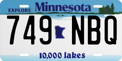MN license plate 749NBQ