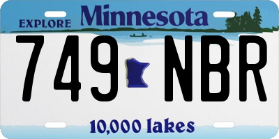 MN license plate 749NBR