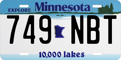 MN license plate 749NBT