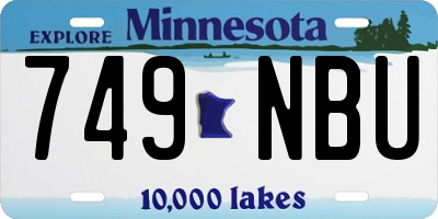 MN license plate 749NBU