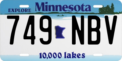 MN license plate 749NBV