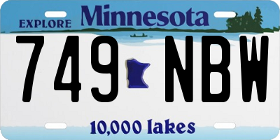 MN license plate 749NBW